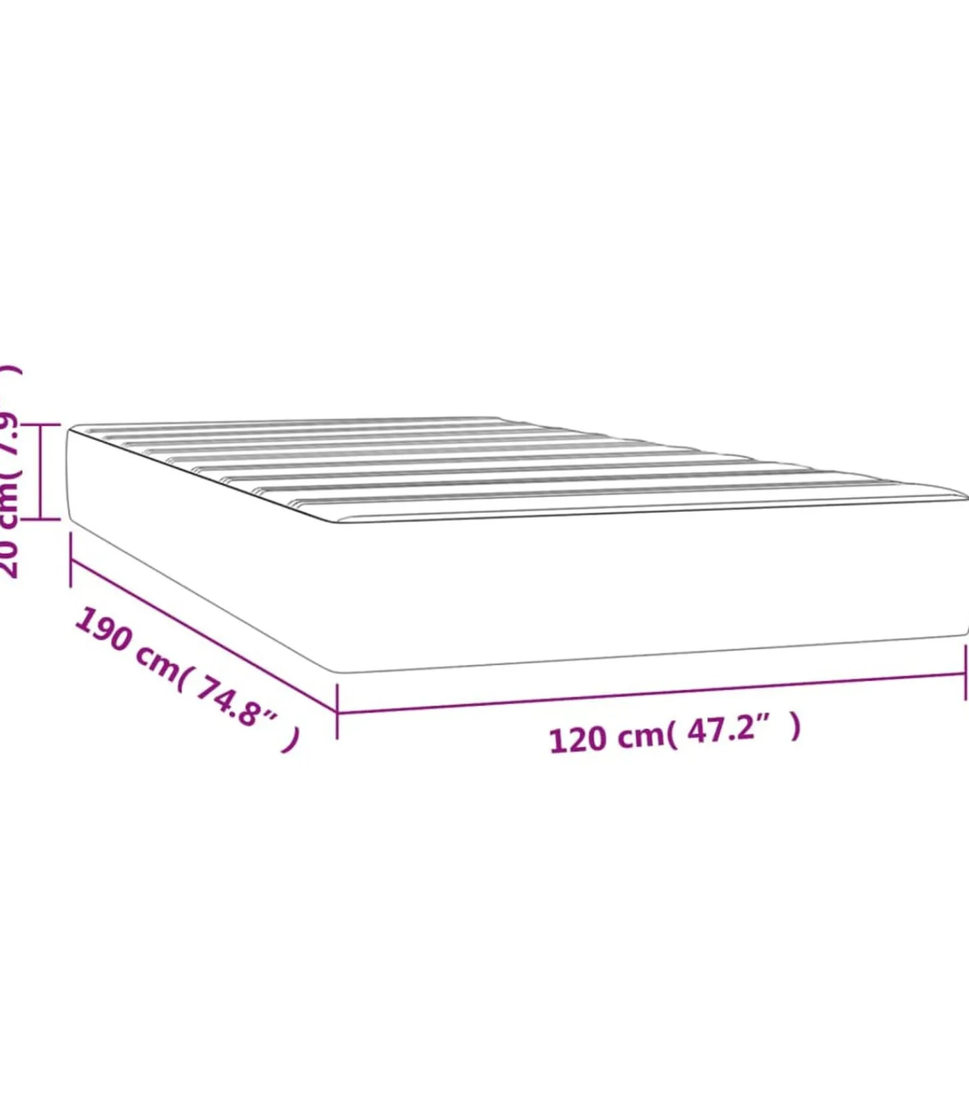 Discount Pocketveringmatras 120x190x20 cm kunstleer grijs Matrasbeschermer