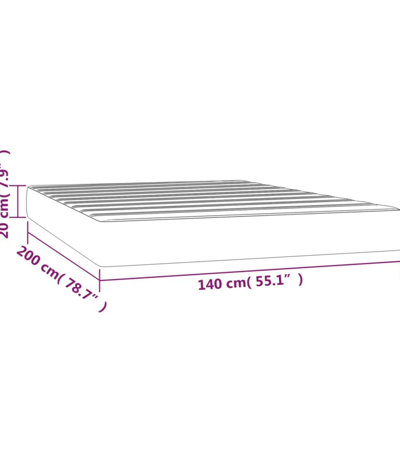 Clearance Pocketveringmatras 140x200x20 cm kunstleer cappuccinokleurig Matrasbeschermer