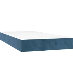 Clearance Pocketveringmatras 90x190x20 cm fluweel donkerblauw Matrasbeschermer