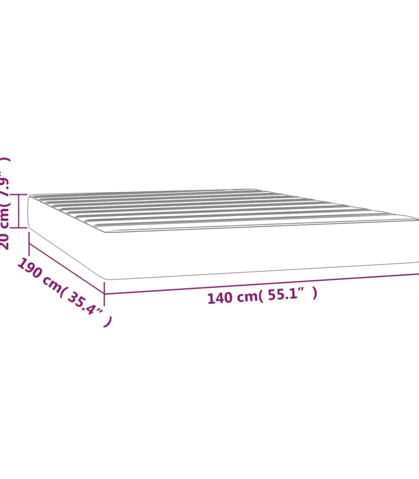Best Pocketveringmatras 140x190x20 cm kunstleer grijs Matrasbeschermer