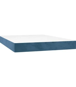 Outlet Pocketveringmatras 140x210x20 cm fluweel donkerblauw Matrasbeschermer