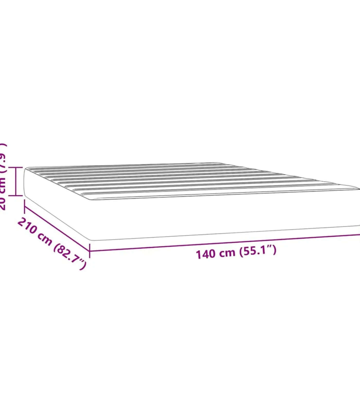 Outlet Pocketveringmatras 140x210x20 cm fluweel donkerblauw Matrasbeschermer