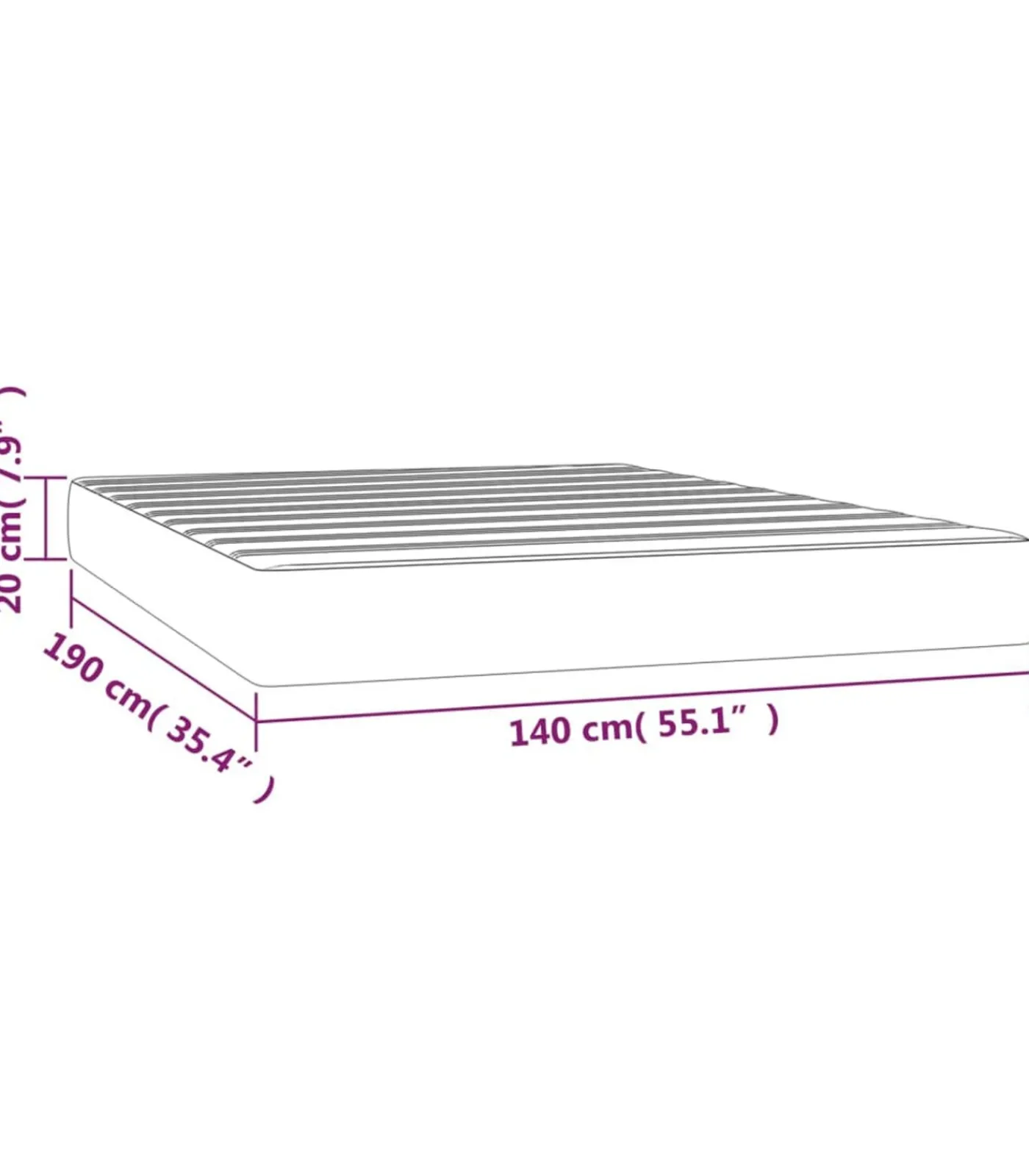 Hot Pocketveringmatras 140x190x20 cm stof blauw Matrasbeschermer