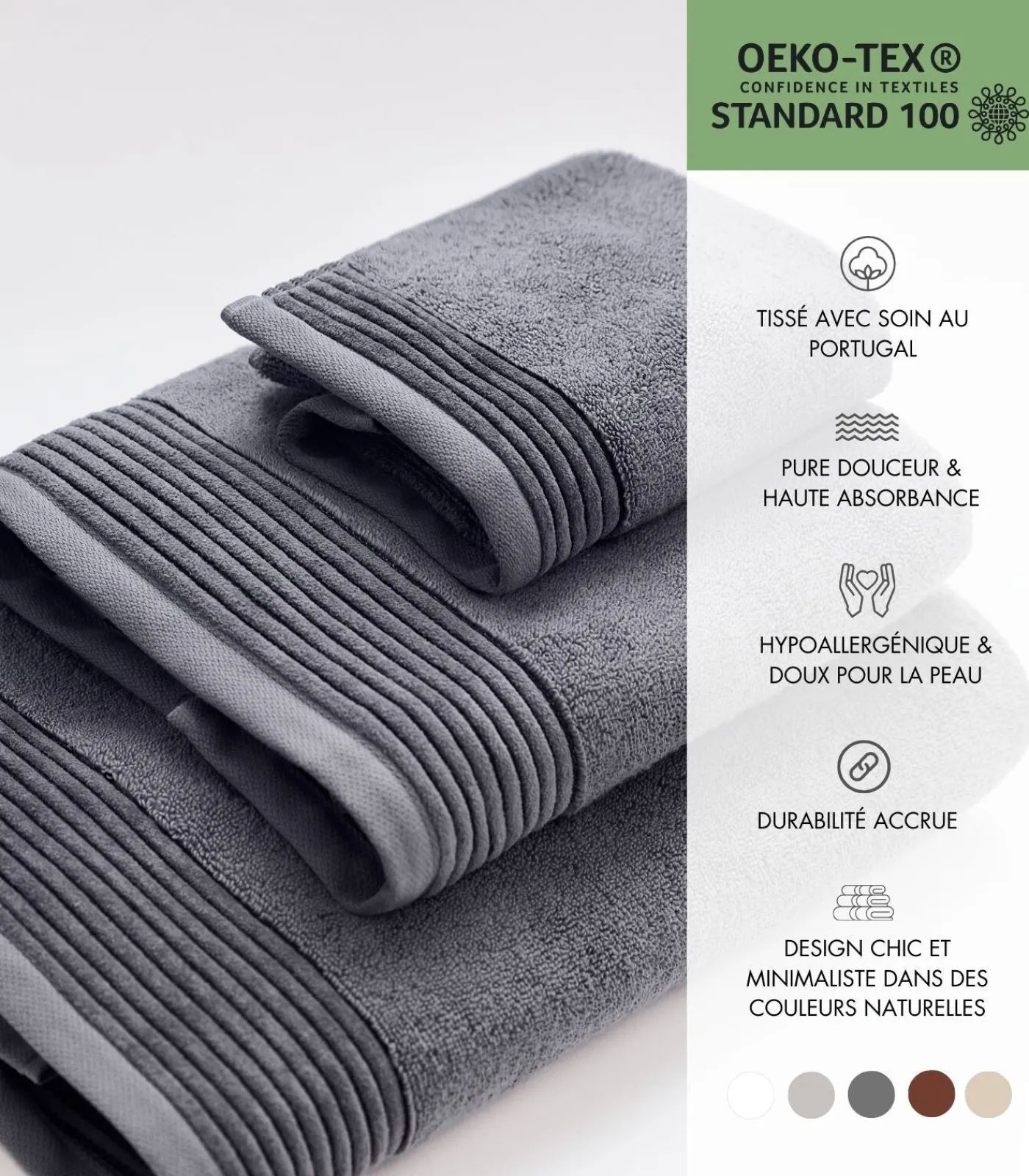 Outlet Premium Handdoek SOOTHING SHADOWS. Biologisch Katoen Handdoeken