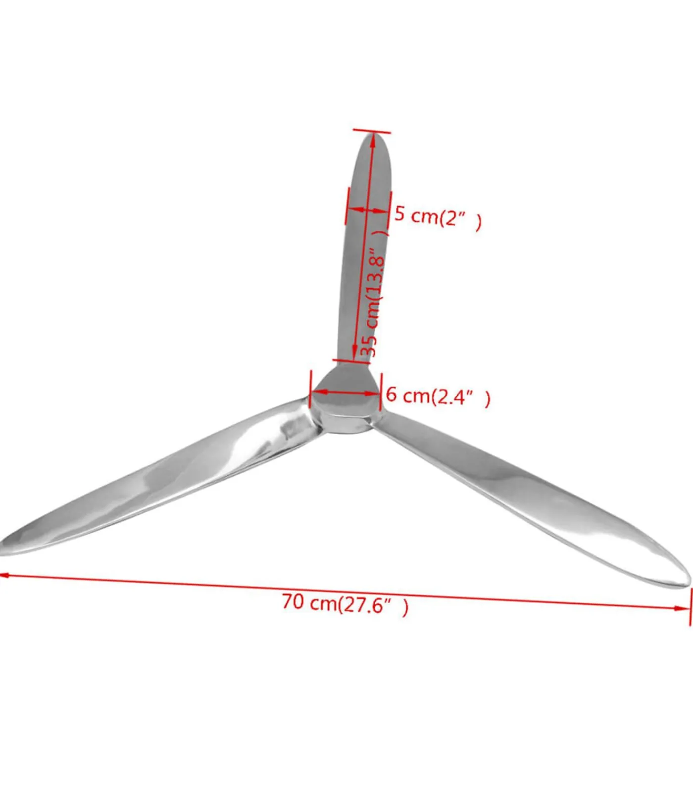 Outlet Propeller voor aan de muur 70 cm aluminium zilver Decoratie