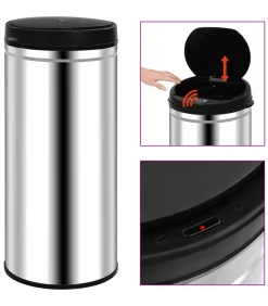 Discount Prullenbak met automatische sensor 80 L roestvrij staal Manden En Bakken