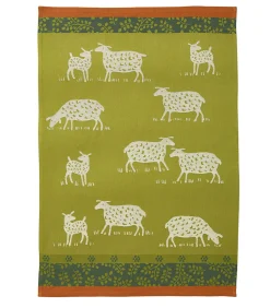 Discount Pâturages - Theedoek van katoenen jacquard met print 50 x 75 cm Keuken- & Tafellinnen