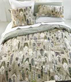 Outlet Quill natural Dekbedovertrek in katoen perkal met print Dekbedovertrekken