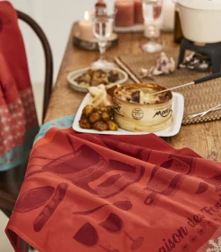 Clearance Raclette et fondue - Set van 2 theedoeken van puur katoenen jacquard 50x75cm Keuken- & Tafellinnen