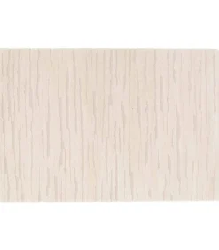 Outlet Rechthoekig laagpolig vloerkleed in effen ecru patroon 120 x 170 cm Tapijten