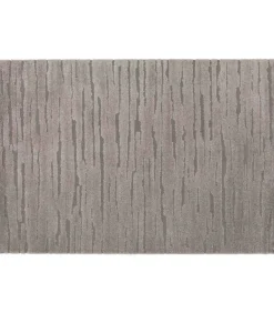 New Rechthoekig laagpolig vloerkleed effen grijs patroon 160 x 230 cm Tapijten