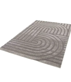 New Rechthoekig laagpolig vloerkleed eigentijds patroon grijs 120 x 170 cm Tapijten