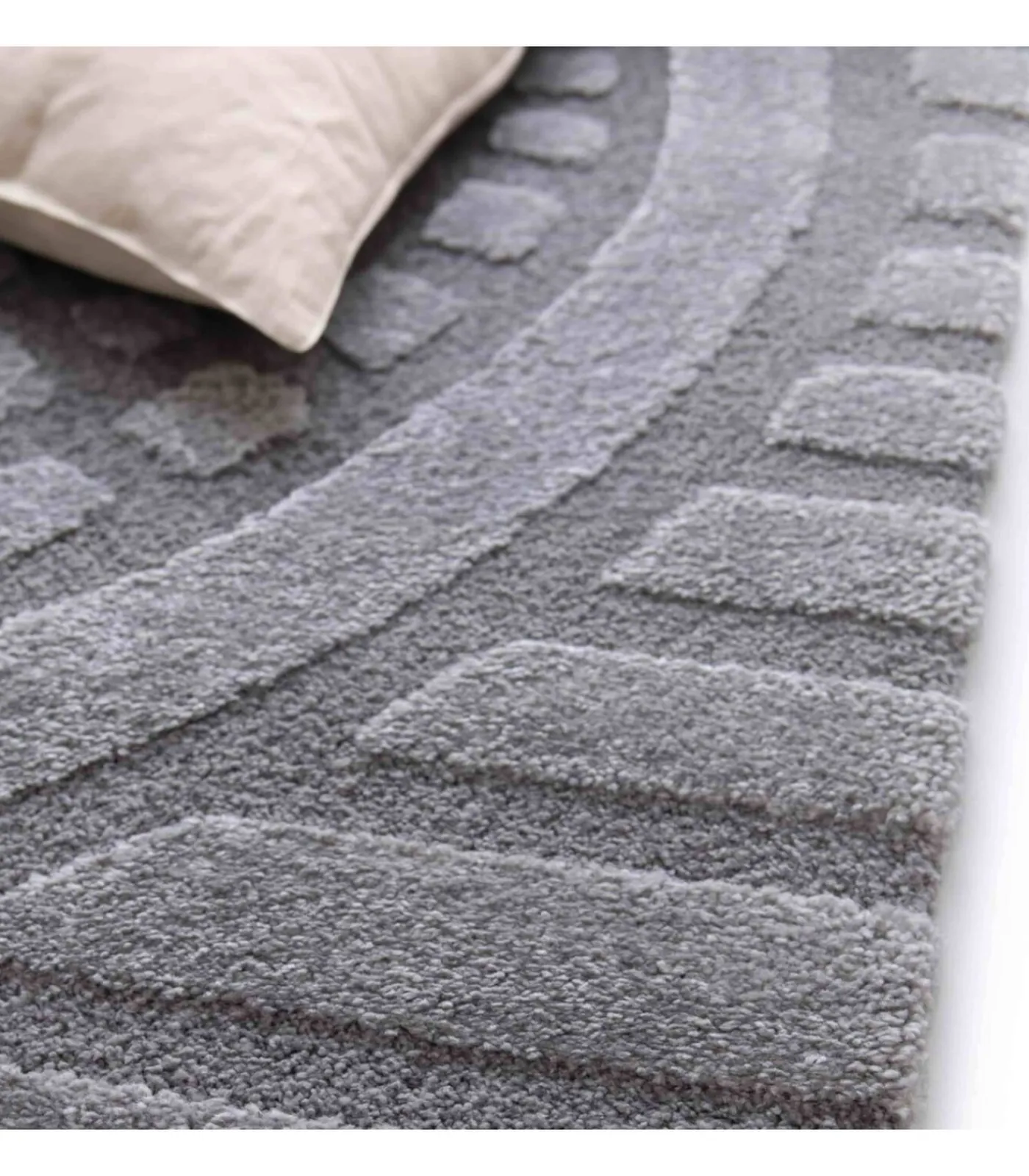 New Rechthoekig laagpolig vloerkleed eigentijds patroon grijs 120 x 170 cm Tapijten