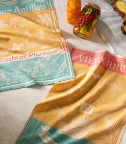 Hot Rhum - Set van 2 theedoeken van katoenen jacquard met print Keuken- & Tafellinnen