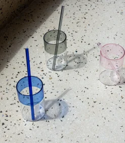 New Rietje 20cm glas blauw Cruse - set/4 Glazen & Karaffen