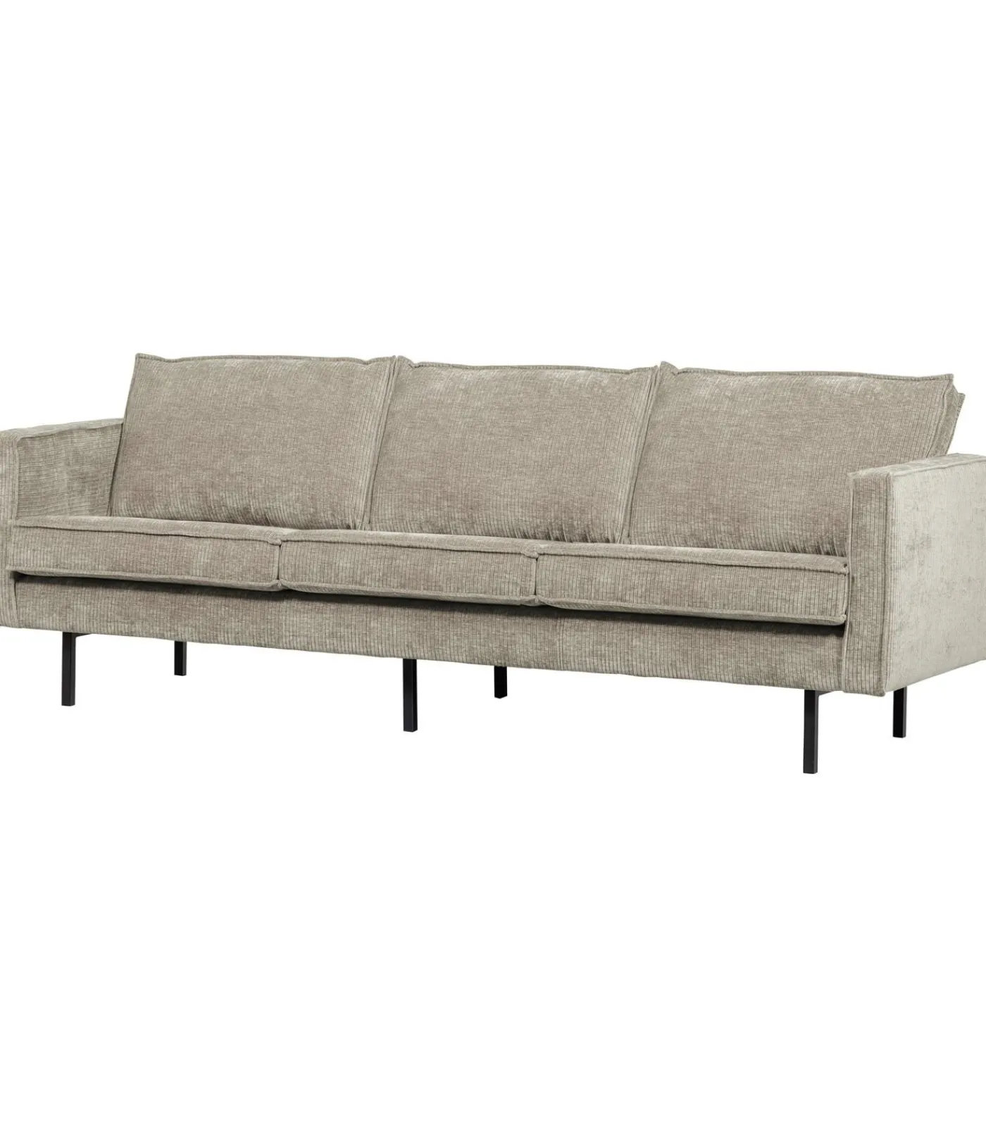 Discount Rodeo Zits Bank - Ribstof - Donkerzand - 85x277x86 Zetels