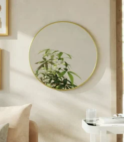 Clearance Ronde metalen wandspiegel Spiegels