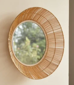 New Ronde spiegel van natuurvezel 60 cm Rosie Spiegels