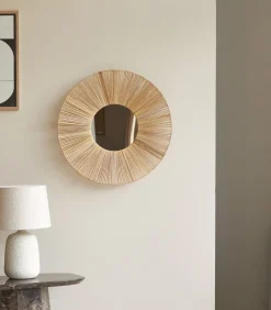 Online Ronde spiegel van natuurvezel 60 cm Iris Spiegels