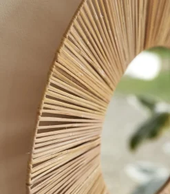 Online Ronde spiegel van natuurvezel 60 cm Iris Spiegels