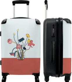 Ruimbagage koffer met 4 wielen en TSA slot (Planten - Abstract - Vaas) Trolleys
