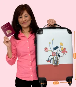 Ruimbagage koffer met 4 wielen en TSA slot (Planten - Abstract - Vaas) Trolleys