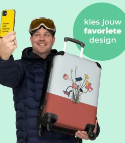 Ruimbagage koffer met 4 wielen en TSA slot (Planten - Abstract - Vaas) Trolleys