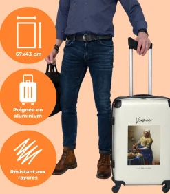 Outlet Ruimbagage koffer met 4 wielen en TSA slot (Kunst - Vermeer - Melkmeisje - Oude meester) Trolleys