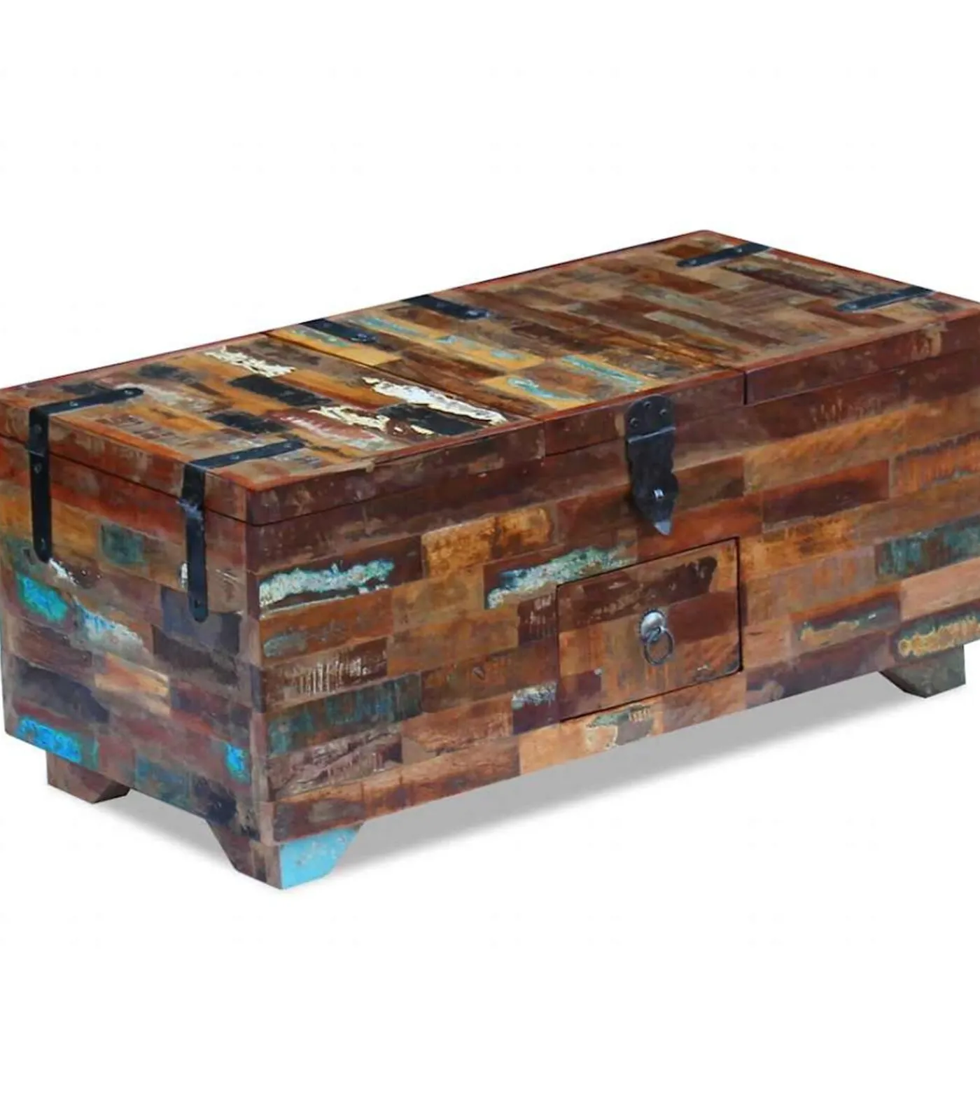 Best Salontafel kist 80x40x35 cm massief gerecycled hout Tafels