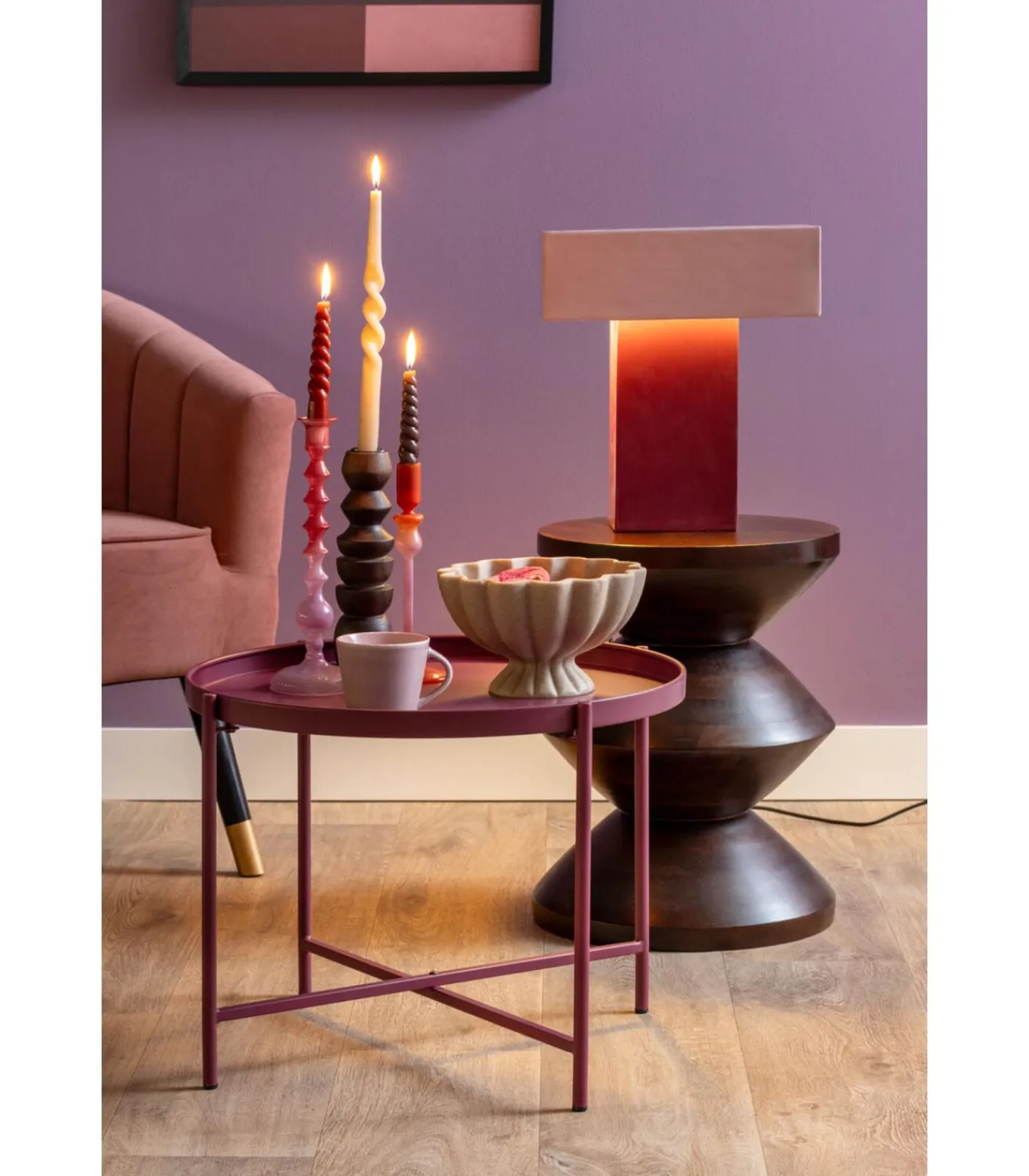 Clearance Salontafel Meseta - Paars - 50x50x38.5cm Tafels