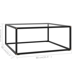 Online Salontafel met gehard glas 80x80x35 cm zwart Tafels