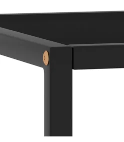New Salontafel met zwart glas 40x40x50 cm zwart Tafels