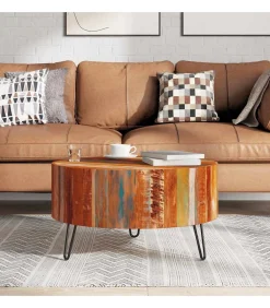 Online Salontafel rond massief gerecycled hout Tafels