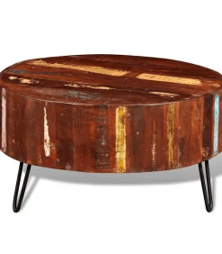 Online Salontafel rond massief gerecycled hout Tafels
