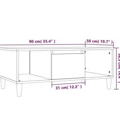 Discount Salontafel 90x50x36,5 cm bewerkt hout grijs sonoma Tafels