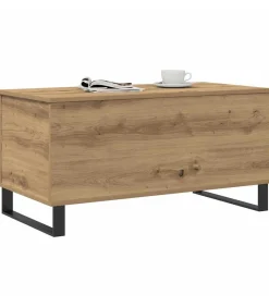 Online Salontafel 90x44,5x45 cm bewerkt hout artisanaal eikenkleurig Tafels