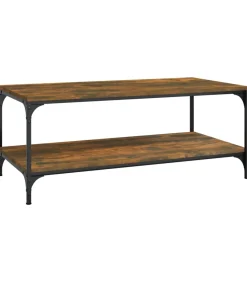 Hot Salontafel 80x50x40 cm bewerkt hout gerookt eikenkleurig Tafels