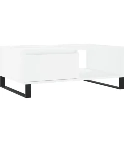 Salontafel 90x60x35 cm bewerkt hout wit Tafels
