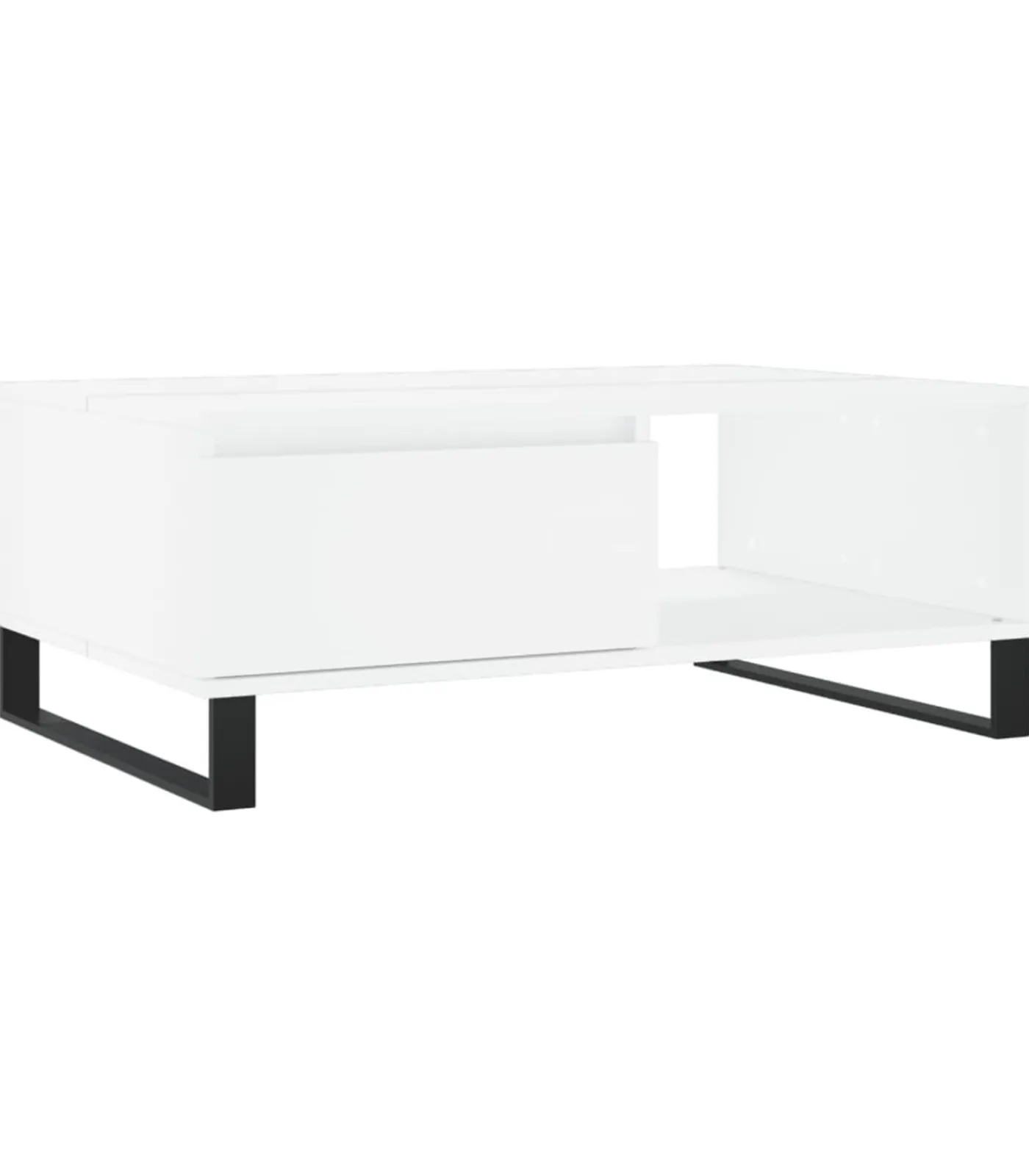 Salontafel 90x60x35 cm bewerkt hout wit Tafels