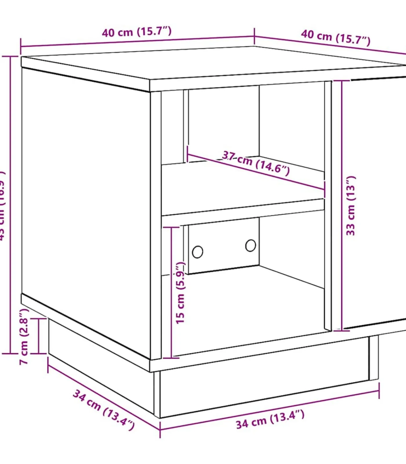 Best Salontafel 40x40x43 cm bewerkt hout artisanaal eikenkleurig Tafels