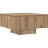 Clearance Salontafel 60x60x31,5 cm bewerkt hout artisanaal eikenkleur Tafels