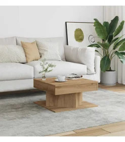 Online Salontafel 55x55x30 cm bewerkt hout artisanaal eikenkleurig Tafels