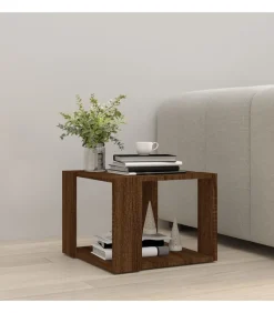 Hot Salontafel 40x40x30 cm bewerkt hout bruin eikenkleur Tafels