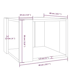 Hot Salontafel 40x40x30 cm bewerkt hout bruin eikenkleur Tafels