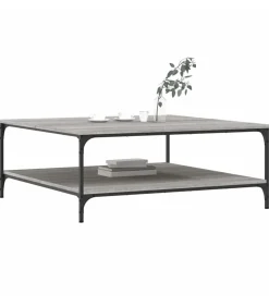 Clearance Salontafel 100x100x40 cm bewerkt hout grijs sonoma eikenkleurig Tafels