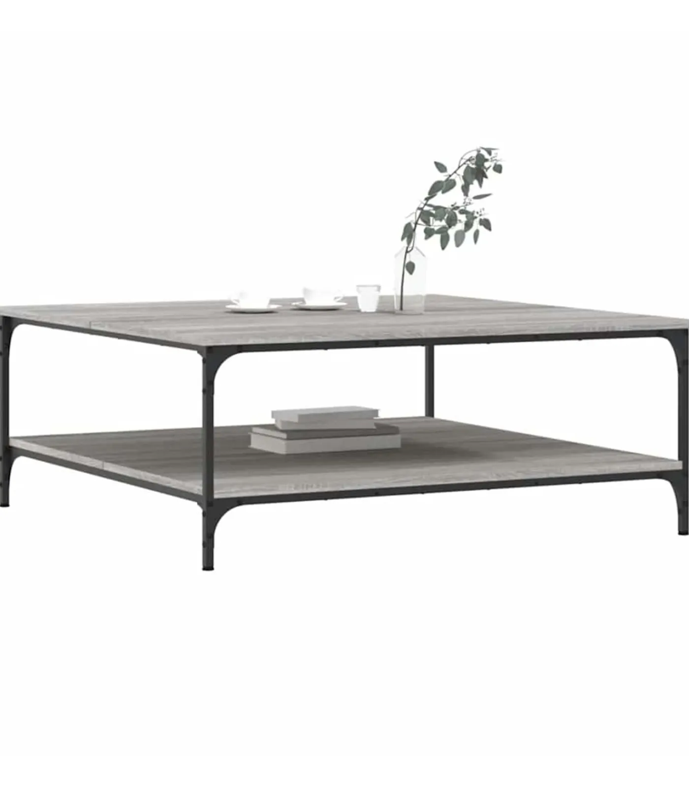 Clearance Salontafel 100x100x40 cm bewerkt hout grijs sonoma eikenkleurig Tafels