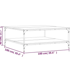Clearance Salontafel 100x100x40 cm bewerkt hout grijs sonoma eikenkleurig Tafels