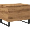 Discount Salontafel 60x44,5x45 cm bewerkt hout artisanaal eikenkleurig Tafels