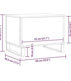 Discount Salontafel 60x44,5x45 cm bewerkt hout artisanaal eikenkleurig Tafels