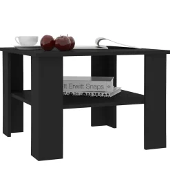 Outlet Salontafel 60x60x42 cm bewerkt hout zwart Tafels